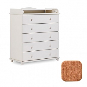 Комод с откидным пеленальным столиком и 5 ящиками Кубаночка БИ 112, орех светлый (Кубаночка, БИ 112_орех светлый)